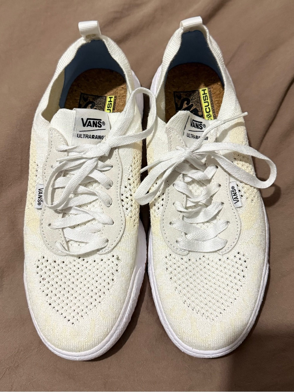 Vans UltraRange VR3 Knit Lace-Up Sneakers in Off-White